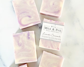 Lavender Chamomile Goat Milk Soap, Artisan, Handmade Cold Process Soap, Self Care Gift For Women, Best Friend Birthday Gift for Her, Teacher