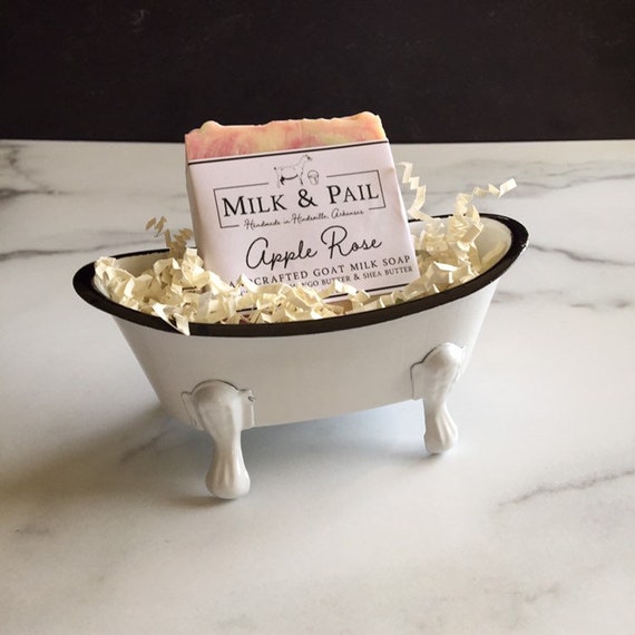 Home /& Garden Metal Rustic Enamel Bathtub Themed Soap Dish Home Decor Gift