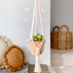 Macrame Plant Hanger - Rope Plant Hanger - Indoor Plant Hanger - Hanging Planter - Hanging Plant Holder - Boho Plant Hanger “Jane”