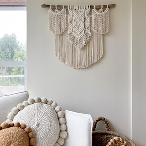 Large Macrame Wall Hanging - Boho Wall Art for Living Room or Bedroom - Modern Macrame Decor - Neutral Handmade Fiber Art - “Into the Wild”