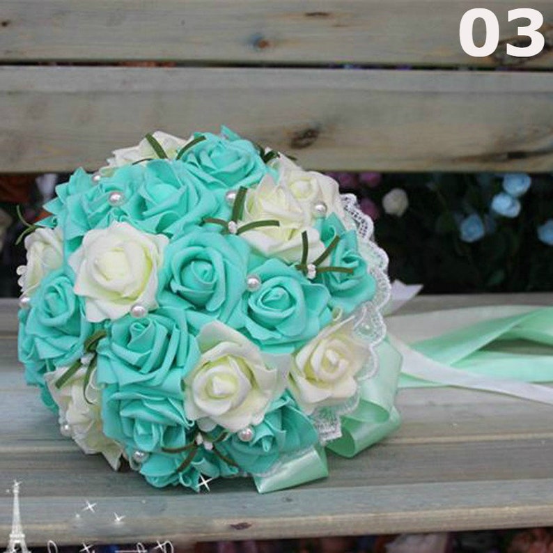 Silk Ribbon Bouquet Wedding Brooch Bouquet Wedding Ribbon Bridal Bouquet| Green Silk Ribbon | Brown Ribbon Artificial Bouquet