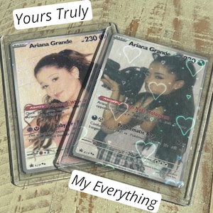 Ariana Grande crea il tuo set di 2 carte collezionabili olografiche personalizzate *scegli la tua finitura olografica*