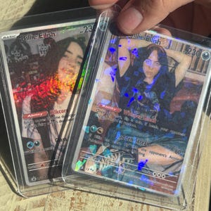 Custom holografische fan-ruilkaart van Billie Eilish, wordt geleverd met slechts 1 kaart *selecteer je eigen holografische afwerking*