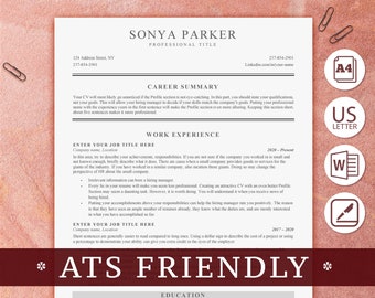 Professional ATS Resume Template / Google Docs, Word & Apple Pages Formar /  RN cv + Cover Letter, References / Size A4, US Letter