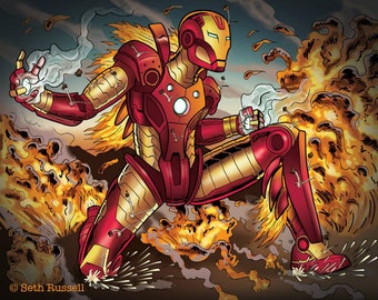 Iron Man-konsttryck, hjältepose, MCU Avengers-fangåva