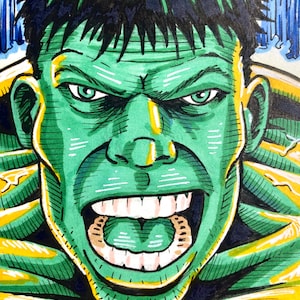 Original Hulk Sketch Card (Hand Drawn)