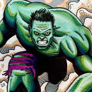 Original Hulk Sketch Card (Hand Drawn)