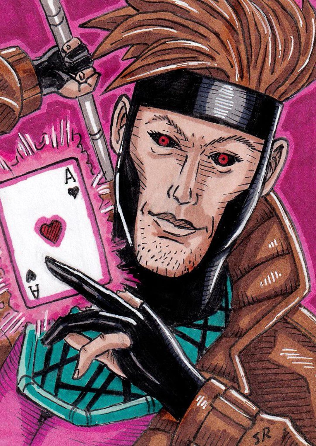 Gambit Card Animation Hand Drawn X-men Gambit Sketch Card, Original Art - Etsy