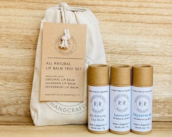 All Natural Lip Balm Trio Set | Eco Skincare | Gift Set