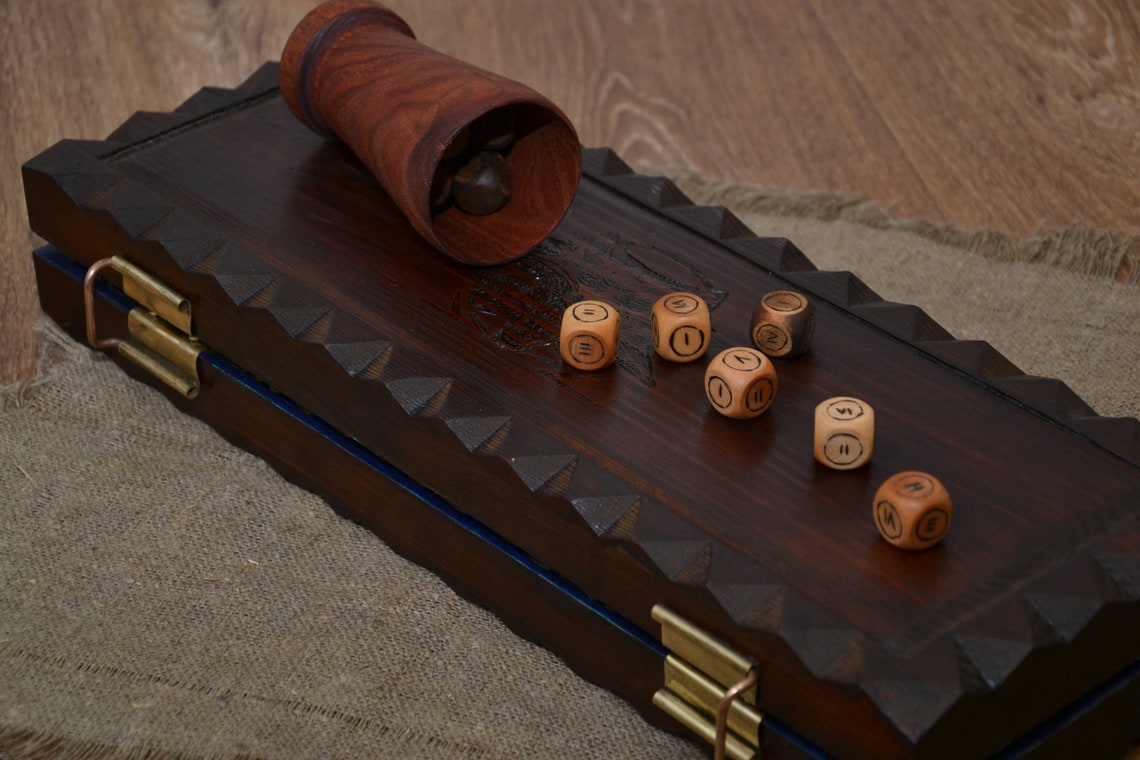 Dice Poker Board The Witcher with wood carvingdwarf Etsy