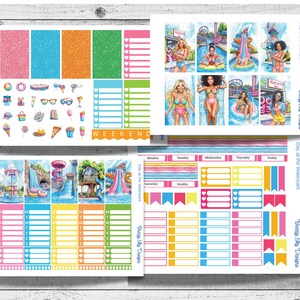 Day at the Waterpark | Weekly Planner Kit | Weekly Sticker Kit | Happy Planner Sticker Kit | Vertical Planner Sticker Kit