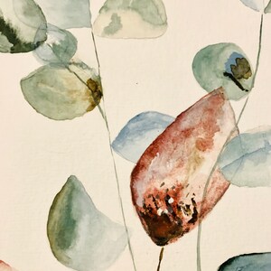 Original Aquarell Bild Eukalyptus Blüten , Frühling Bild, Aquarell Bild, Aquarell Kunst, handgefertigt Bild 5