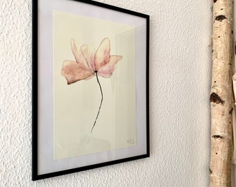 BLÜTE ORIGINAL Aquarell Bild BLÜTE, Frühlings Blüte, Weihnachtsgeschenk