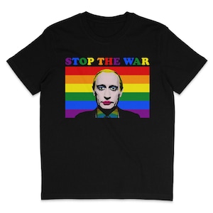 Putin - PARE A GUERRA - Bandeira - Preto