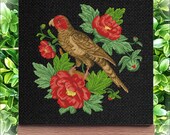 Berlin wool work, Vintage cross stitch patterns ,antique Gentle bird Cross Stitch, Vintage bird berlin woolwork cross stitch