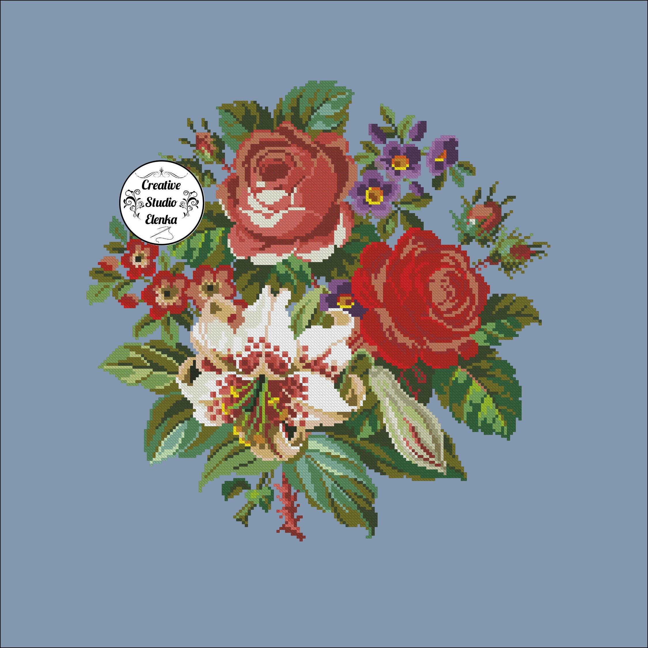 Cross Stitch Pattern Vintage Bouquet Vintage Pattern Etsy