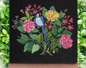 Berlin wool work, Vintage cross stitch patterns ,antique Gentle bird Cross Stitch, Vintage bird berlin woolwork cross stitch