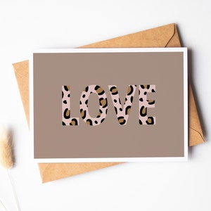 Tarjeta de amor leopardo, tarjeta te amo, tarjeta de amor, para mi amor, decoración para pared de fotos familiares, carta de amor