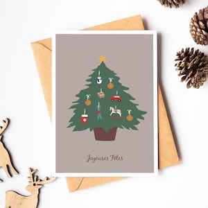 Kerstboomkaart, kerstseizoen, kerstversiering, beste wensenkaart, prettige kerstkaart, prettige feestdagen