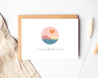 Liebeskarte „Du bist die Sonne meines Lebens“, Valentinstagskarte, für meine Liebe, Liebesbrief, für die Braut
