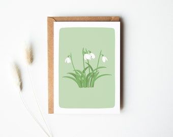 Spring card, snowdrop, birthday card, happy birthday, pleasure to give