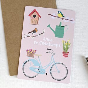 Carte printemps, carte anniversaire, carte félicitations, carte merci, carte fleurs, carte oiseaux, carte jardin image 3