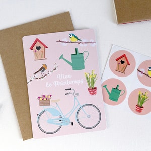 Carte printemps, carte anniversaire, carte félicitations, carte merci, carte fleurs, carte oiseaux, carte jardin image 4