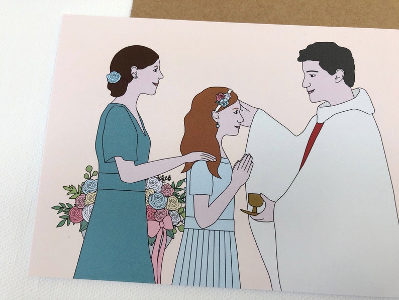 Carte de félicitations pour la confirmation, carte de félicitations, carte de voeux, pour une jeune fille image 3