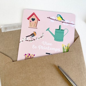 Carte printemps, carte anniversaire, carte félicitations, carte merci, carte fleurs, carte oiseaux, carte jardin image 6