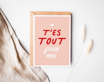 You're everything to me card, love card, love letter, love message, Valentine's Day card, marriage proposal card