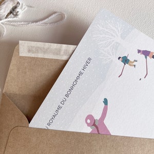 Carta ballerina di ghiaccio, carta invernale, carta buone vacanze, carta felice anno nuovo, paese delle meraviglie invernale immagine 4