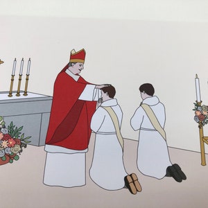 Carte de félicitations pour un jeune prêtre lors de sa bénédiction de l'ordination image 3