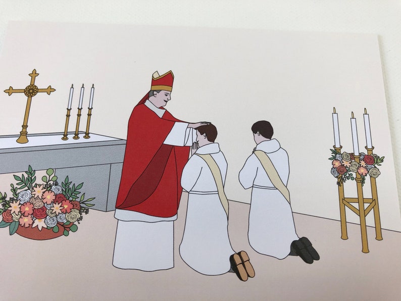 Carte de félicitations pour un jeune prêtre lors de sa bénédiction de l'ordination image 3