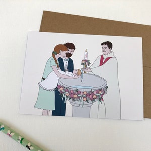 Carte de voeux pour un baptême à offrir aux jeunes parents ou à son filleul image 2