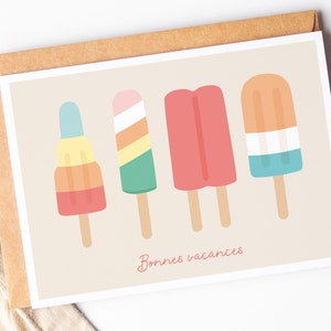 Carte été, carte bonnes vacances, carte souvenir d'enfance, carte anniversaire bohème, summer feeling, merci maîtresse image 2