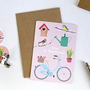 Carte printemps, carte anniversaire, carte félicitations, carte merci, carte fleurs, carte oiseaux, carte jardin image 2