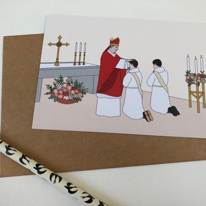 Carte de félicitations pour un jeune prêtre lors de sa bénédiction de l'ordination image 2