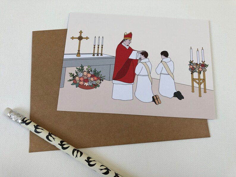 Carte de félicitations pour un jeune prêtre lors de sa bénédiction de l'ordination image 2