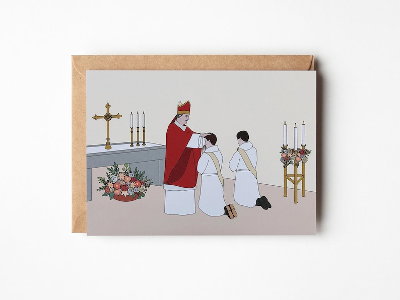 Carte de félicitations pour un jeune prêtre lors de sa bénédiction de l'ordination image 1