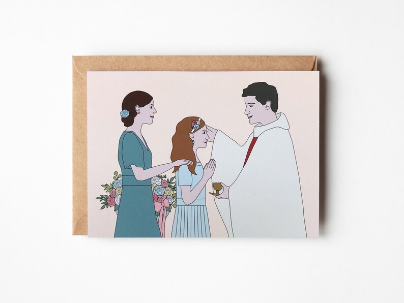 Carte de félicitations pour la confirmation, carte de félicitations, carte de voeux, pour une jeune fille image 1