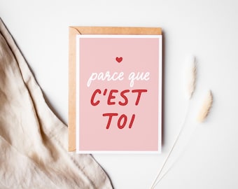 Love card, Valentine's Day card, because it's you card, marriage proposal card, engagement card