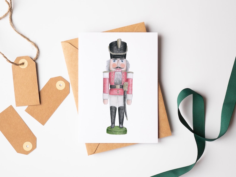 Carte casse-noisette, carte joyeux Noël, carte fêtes de fin d'année, décoration traditionnelle du massif des Monts Métallifères image 1