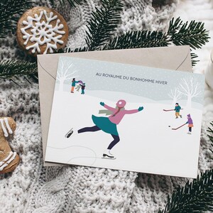Carta ballerina di ghiaccio, carta invernale, carta buone vacanze, carta felice anno nuovo, paese delle meraviglie invernale immagine 6