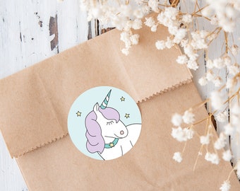 Adesivi unicorno, decorazione compleanno bambina, topper torta unicorno, cancelleria per bambina, etichetta regalo, idea regalo