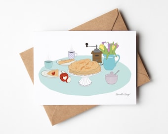 Carte Chandeleur, Joyeuse Chandeleur, carte joyeux anniversaire, bon anniversaire, Je pense à toi