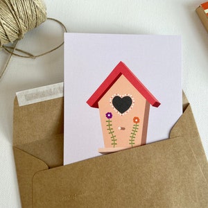 Carte joyeux anniversaire, illustration maison d'oiseau, pour un anniversaire en printemps, lettre d'amour image 5