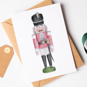 Carte casse-noisette, carte joyeux Noël, carte fêtes de fin d'année, décoration traditionnelle du massif des Monts Métallifères image 2