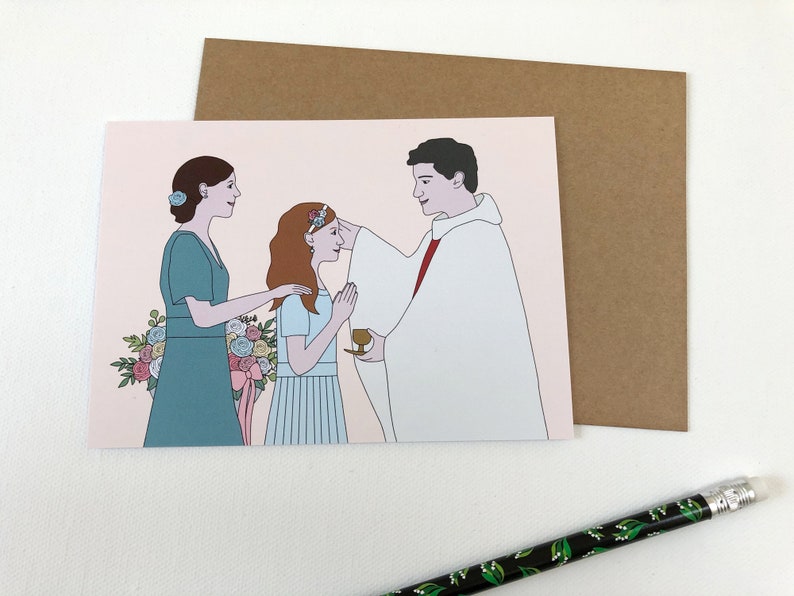 Carte de félicitations pour la confirmation, carte de félicitations, carte de voeux, pour une jeune fille image 2