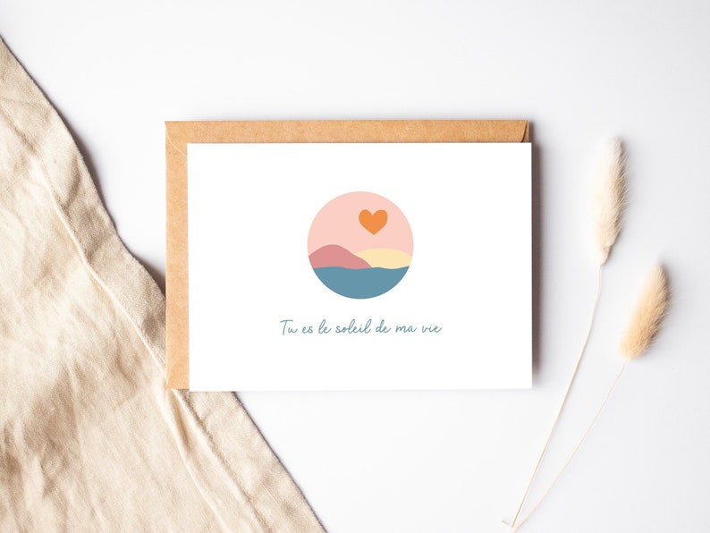 Love card "You are the sunshine of my life", Valentine's Day card, for my love, love letter, for the bride image 1