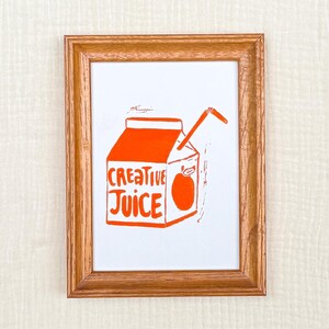 Creative Juice Linocut Block Print